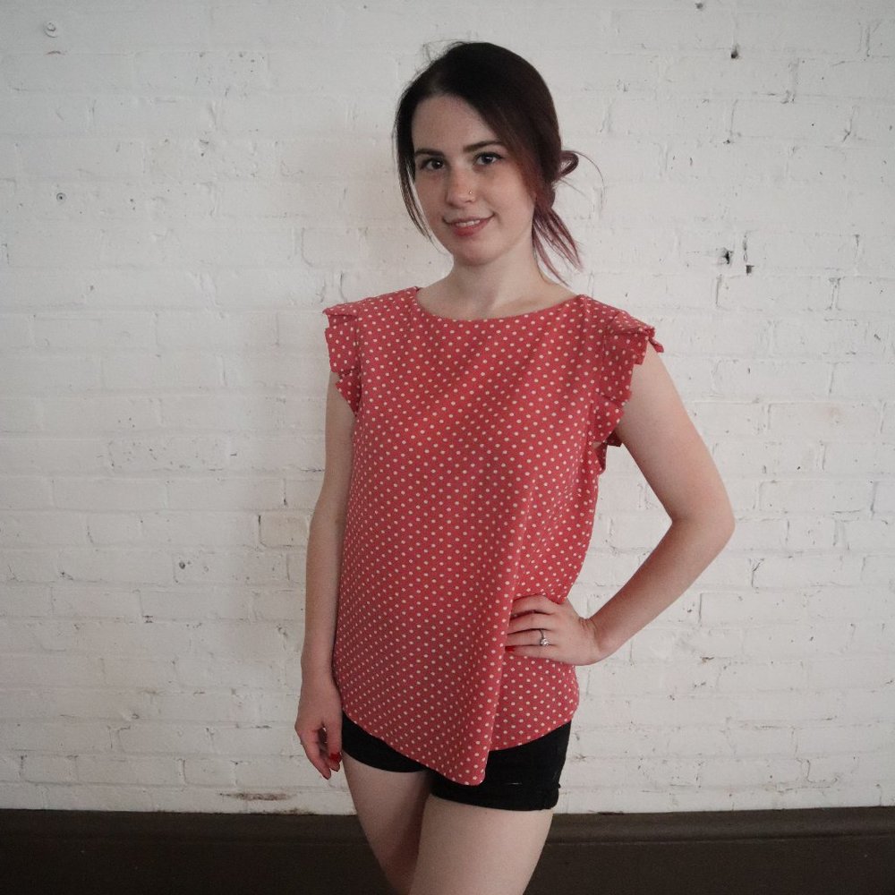 Monteau Pink with White Polka Dots Blouse